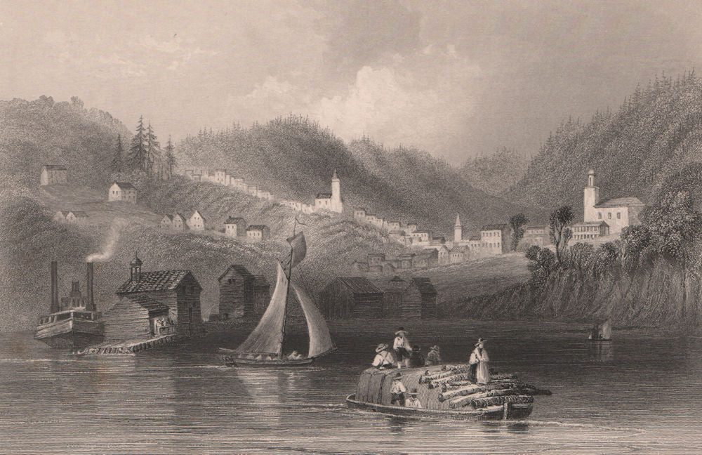 CANADA. Port Hope, Ontario. BARTLETT 1842 old antique vintage print picture